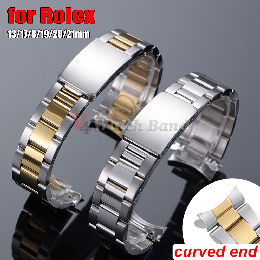 Jewelry Rolex Watches - Metalowy pasek z zakrzywionym końcem dla