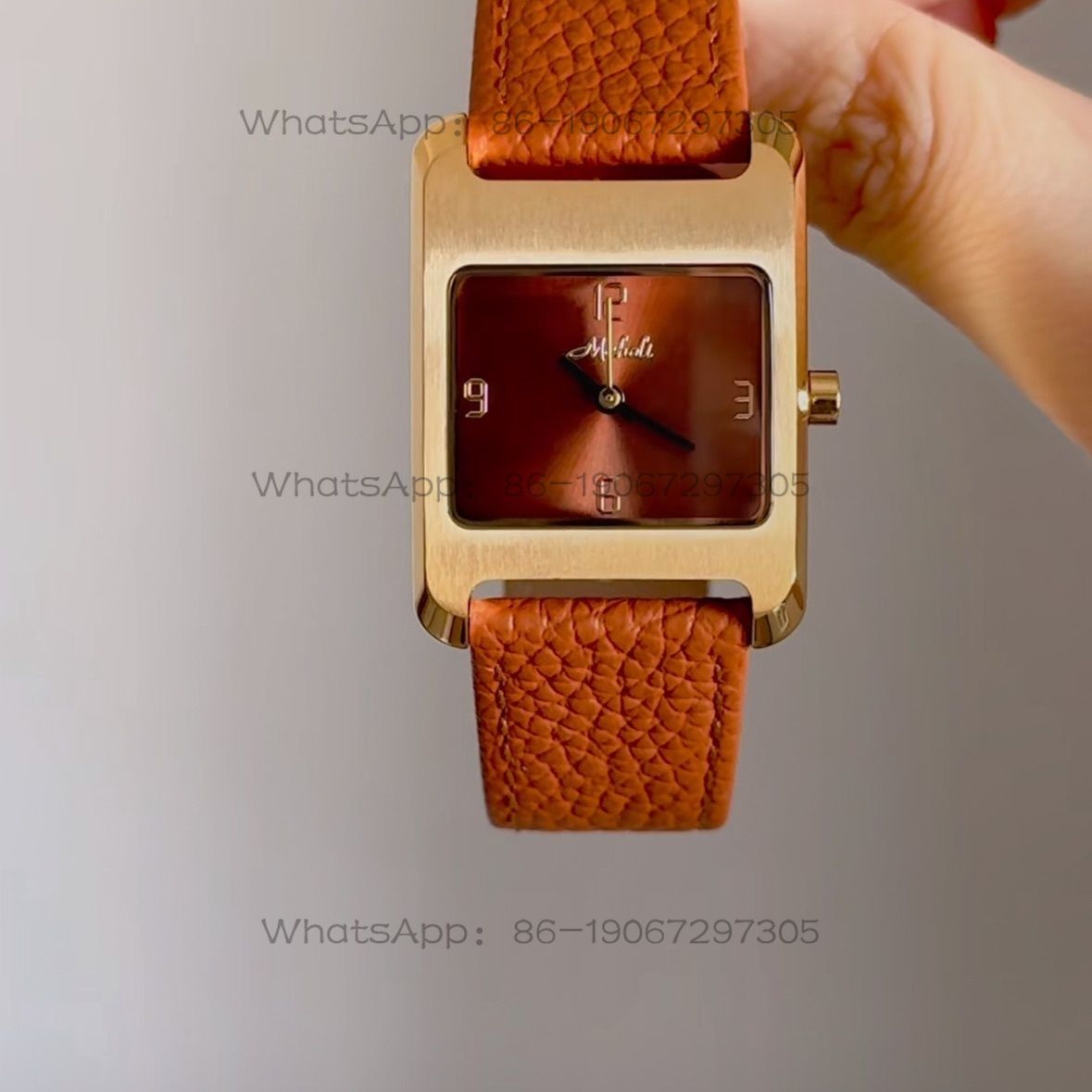 Leather Bracelet - Zegarek damski ze skóry premium, z
